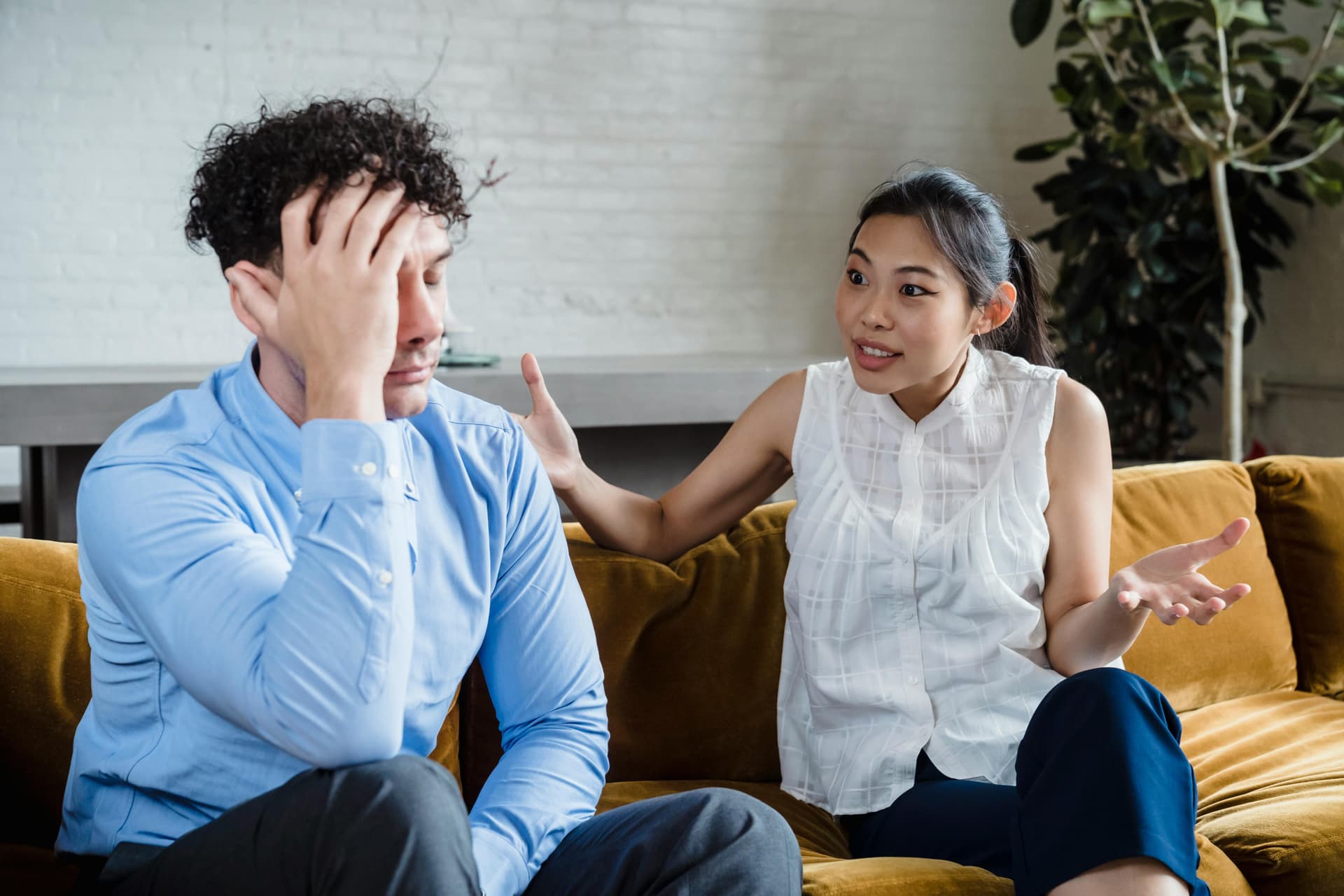 a couple having conversation