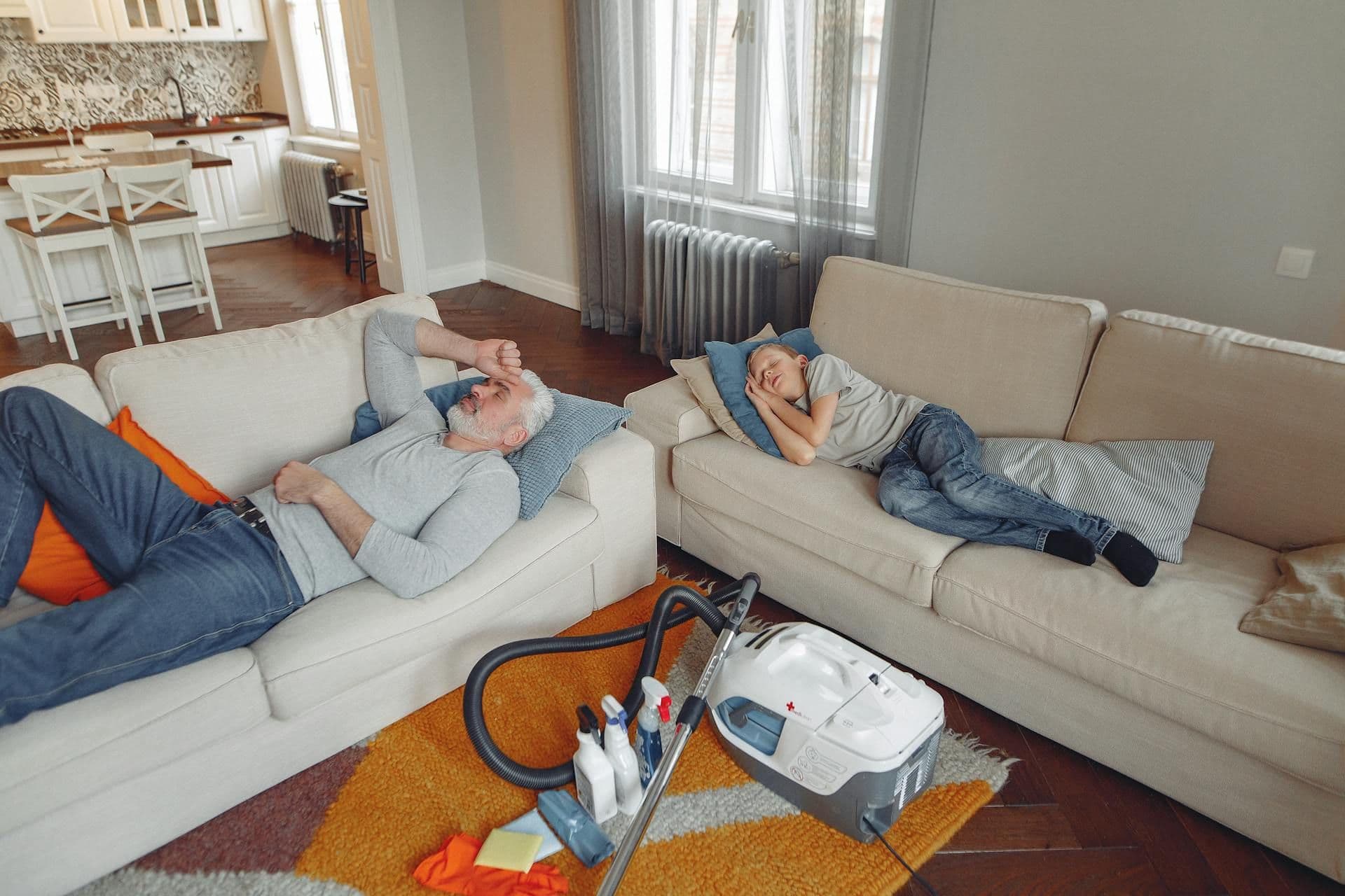 an exhausted father