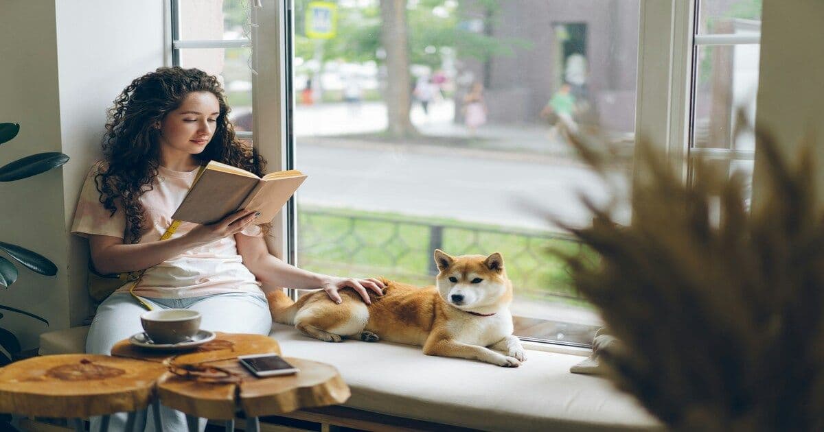 a woman reading a book