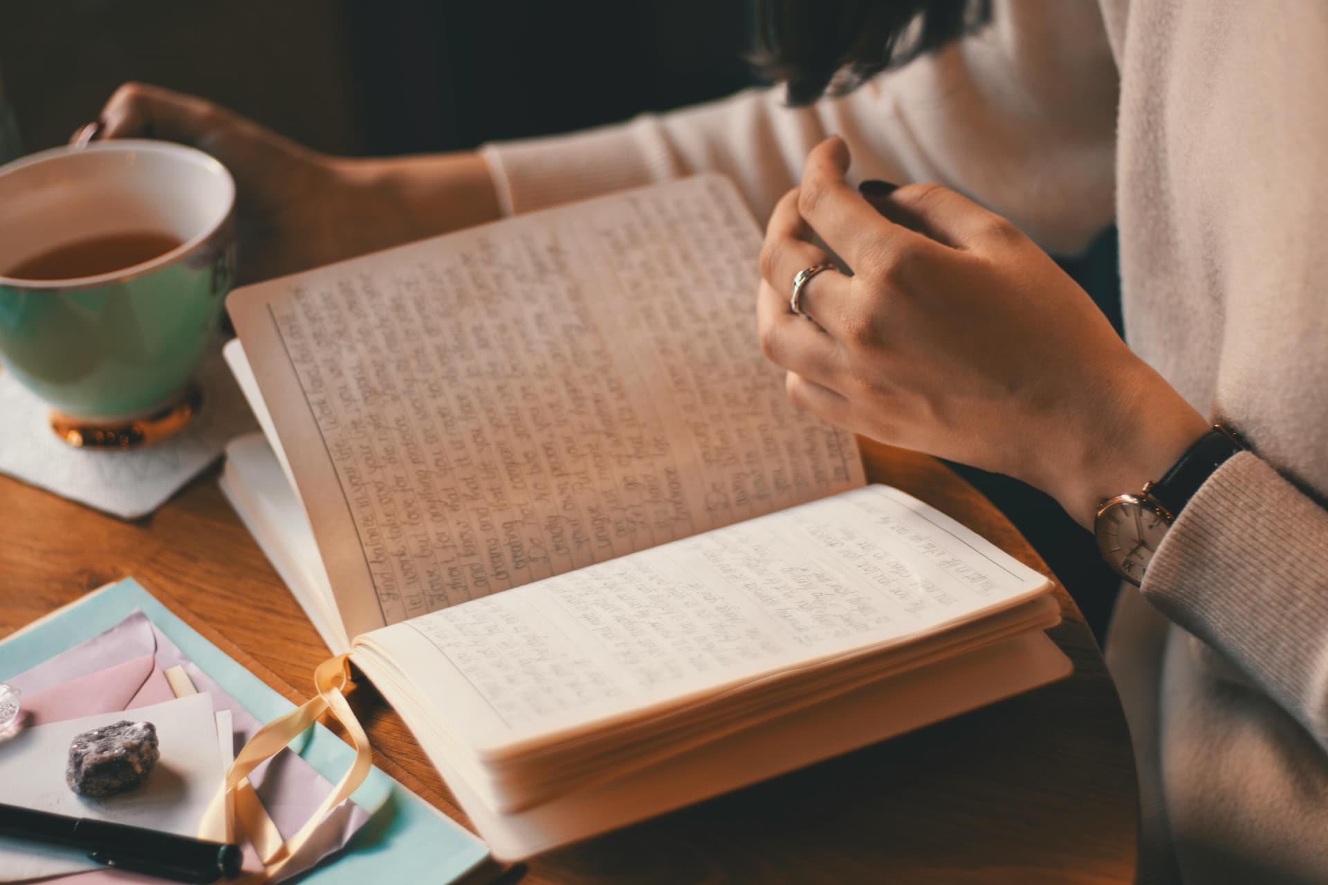someone going through a journal